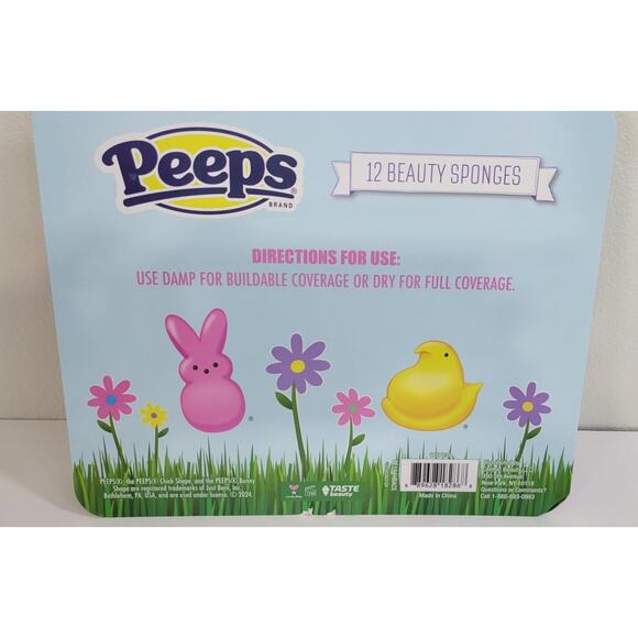 Peeps 12 Piece Make Up Beauty Sponges Use Damp/Dry Buildable Full Coverage NEW - Picture 2 of 3